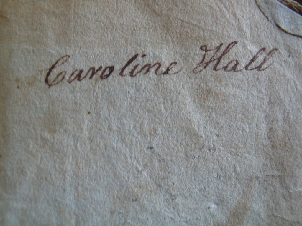 Hall Family Bible - Caroline Hall Name