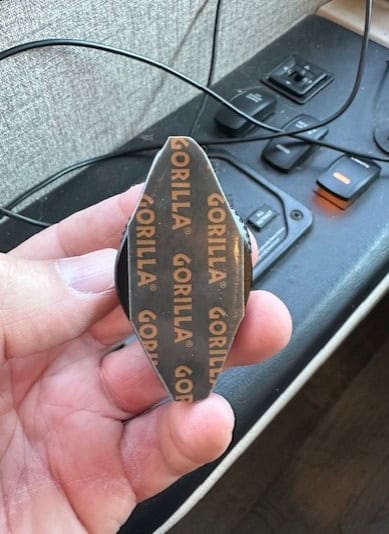 Applying tape to mount