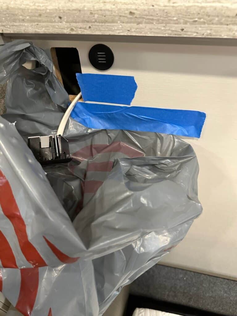 Preparing to drill hole for USB-C port installation