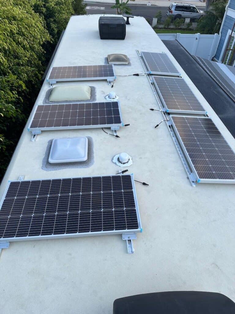 Solar panel layout with strut channel