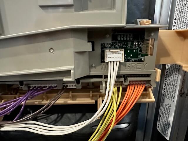 Dishwasher control board white wire