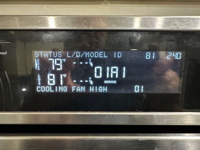 KODE300ESS oven diagnostic fan high