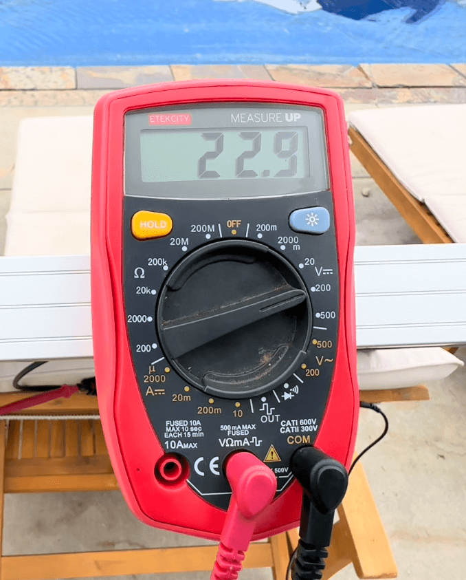 Test Solar Panel with Multimeter - Voltage Reading